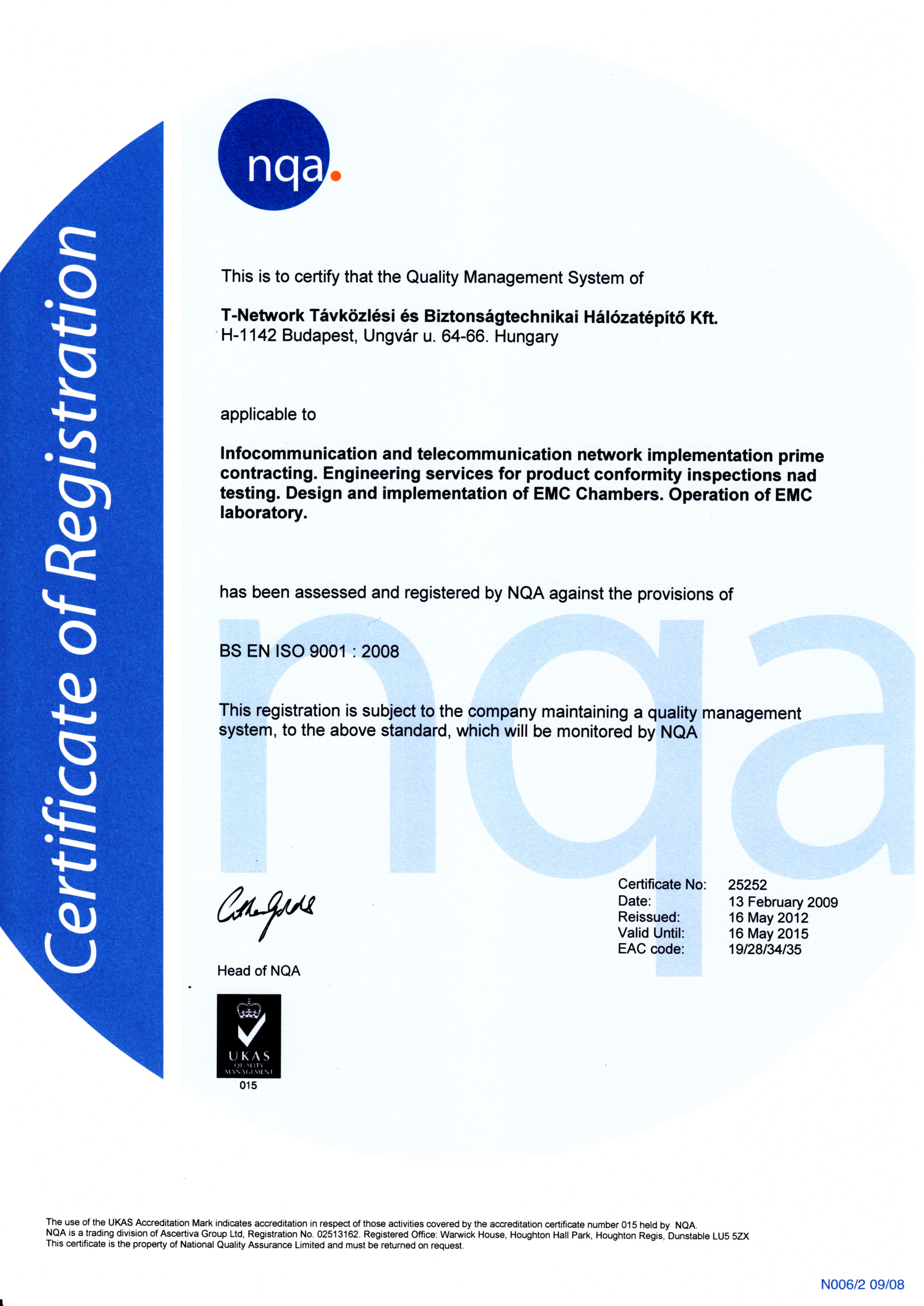 NQA certificate